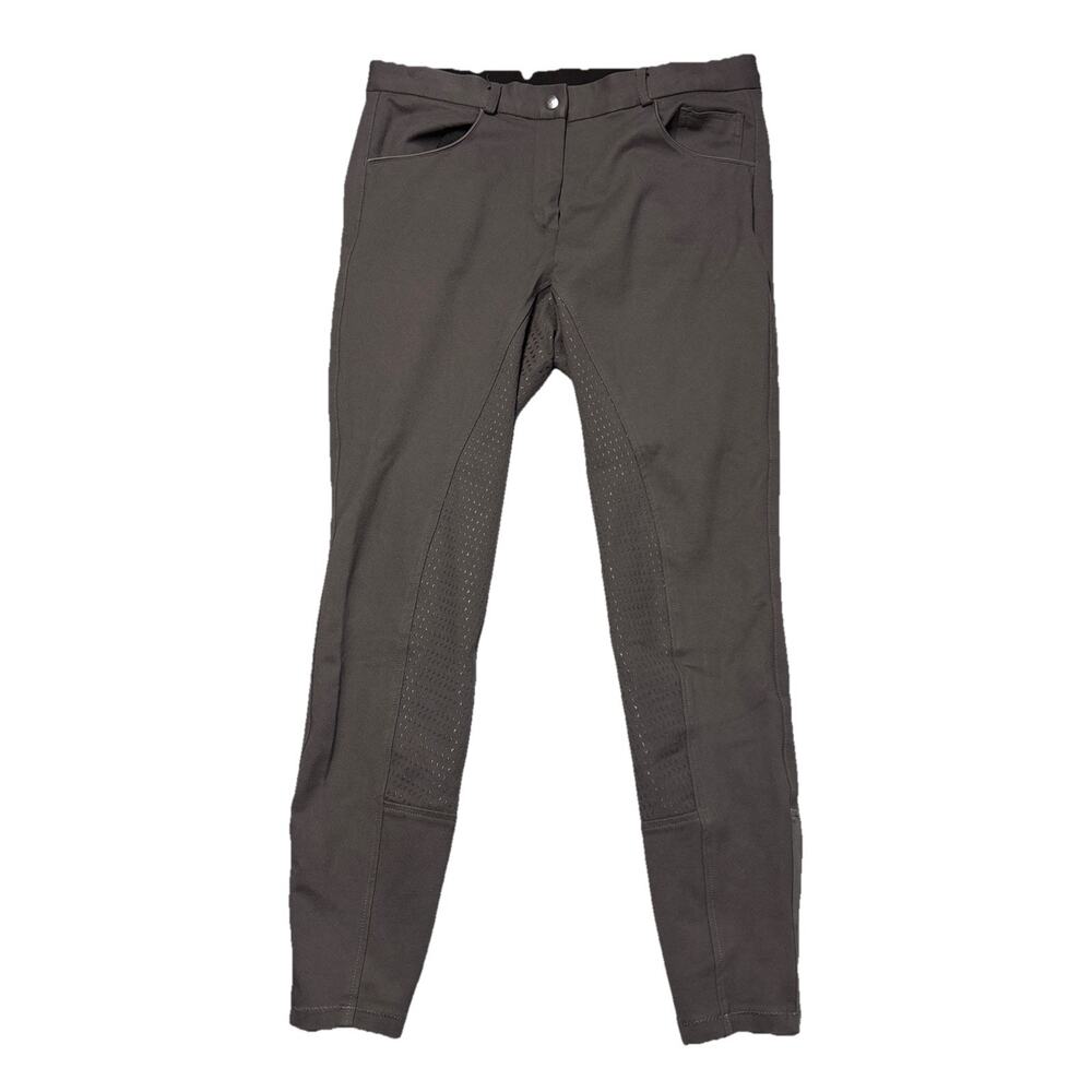 HR Farm Equestrian Pants Women's 34 Charcoal Gray Horseriding Leg Grip Breeches